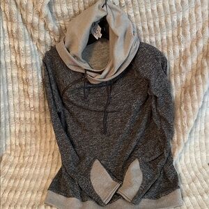 Li Couture Knit Gray and Cream Double Hood